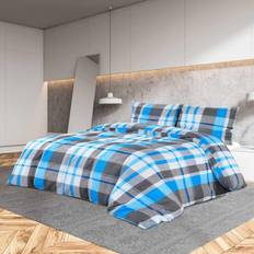 vidaXL Set Duvet Cover Grey, Blue