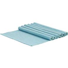 Nicola Spring 34.5cm Ribbed Cotton Six Place Mat Blue