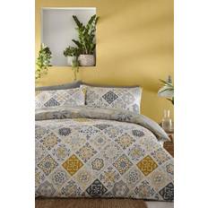 Portfolio Home Morocco Ochre Duvet Cover White