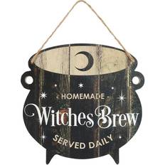 Black Figurines Something Different Witches Brew Cauldron MDF Hanging Sign Figurine