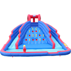 Sunny & Fun Inflatable Water Park with Climbing Wall & Dual Slides