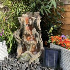 Grey Water Cans Arroyo Wood Effect Solar Water Feature