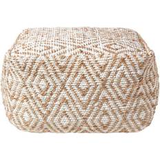 Grey Poufs Homescapes Sierra Diamond Pattern Hemp Cube Pouffe