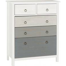 White Chest of Drawers SECONIQUE Vermont White/Grey Chest of Drawer 85x104.5cm