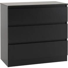 Grey Chest of Drawers SECONIQUE Malvern 3 Chest of Drawer 80x77cm