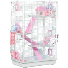 Pawhut Hamster Cage with Tubes Gerbilarium w/ Detachable Bottom Ramps