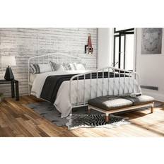 Novogratz Bushwick White Metal Bed 4ft6 Double