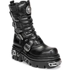 13.5 - Men Ankle Boots New Rock Reactor Half Boots - Black