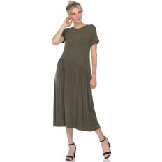 White Mark WomenÃ¢ÂÂs Short Sleeve Maxi Dress Olive