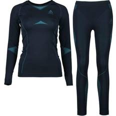 Blue - Women Base Layer Sets Odlo Set Fundamentals Performance Warm W-DARKBLUE-XS