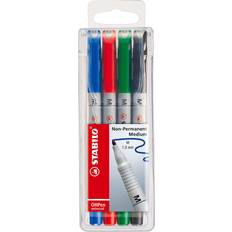 Stabilo Medium Non Permanent Marker Wallet 4 assorted colours