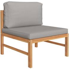 vidaXL Mittelsofa Dunkelgrauen Massivholz Lounge-Set