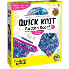 Faber-Castell creativity for Kids Quick Knit Button Scarf Kids Knitting Kit for Beginners, Arts and crafts for Ages 8-12