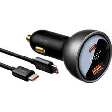 Baseus Biloplader Digital Display PD3.1 Dual Cast Car Charger 140W