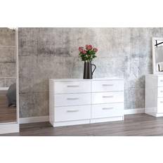 Grey Chest of Drawers Birlea Lynx 6 Chest of Drawer