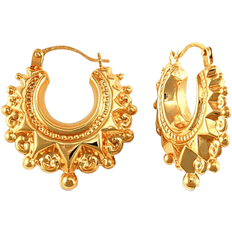 Jewelco London Victorian Spike Hoop Creole Earrings - Gold