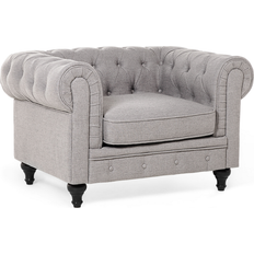 Polyester Armchairs Beliani Light Chesterfield Armchair