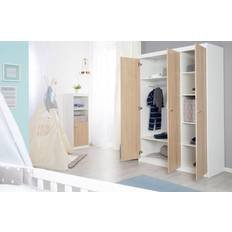 Beige Wardrobes Kid's Room Roba Kleiderschrank 'Gabriella', Schrank Babyzimmer, 3 Türen, 2 Kleiderstangen; Kinderzimmer