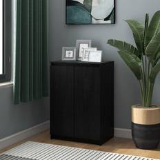 vidaXL Black Pinewood Sideboard