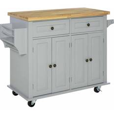 Homcom Rolling Kitchen Island Cart Trolley Table