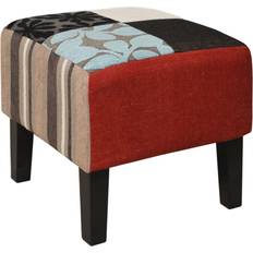 Red Stools Watsons on the Web PATCHWORK Shabby Chic Pouffe