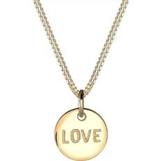 Elli Halskette Love-Schriftzug Liebe Wording 585 Gelbgold Premium Gold