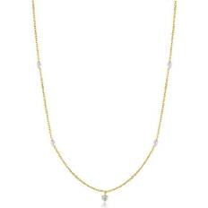 Ania Haie 14ct Gold Pearl And White Sapphire Necklace NAU003-01YG