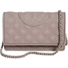 Tory Burch Fleming Matte Chain Wallet - Grey Heron