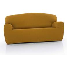 Polyester Loose Covers Homescapes Three Seater 'Iris' Elasticated Loose Sofa Cover Yellow