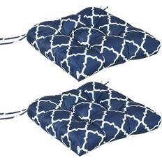 Seat cushions for chairs OutSunny Set of 2 Garden Chair Cushions Blue