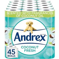 Toilet tissue Andrex Coconut Fresh Toilet Tissue Paper 45 Rolls