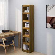 vidaXL honey brown, Pinewood Cabinet/Room Divider Book Shelf