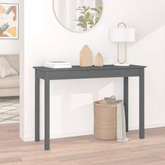 vidaXL Grey, 110 Pine Console Table