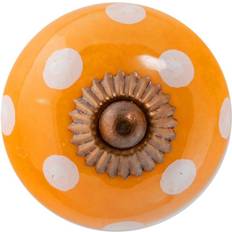 Nicola Spring Round Ceramic Cabinet Knob Orange Spot