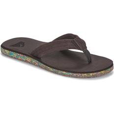 Brown - Men Flip-Flops Quiksilver Carver Suede Recycled Flip Flops Brown