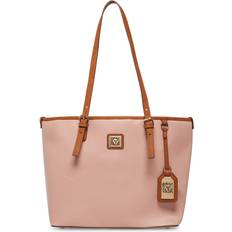 Anne Klein Perfect Lion Logo Tote - Carnation/Saddle