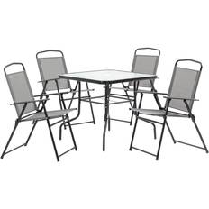 OutSunny 84B-697GY Patio Dining Set, 1 Table incl. 4 Chairs