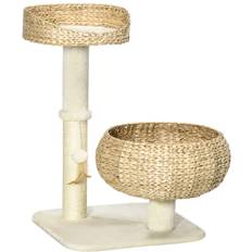 Pawhut 72cm Cat Activity Centre w/ Two Bed Ball Sisal
