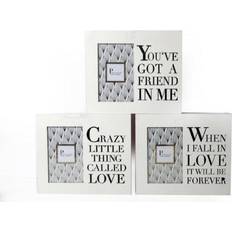 The Home Fusion Company Crazy White & Gold Wooden Box Picture 6 4 Cut Out Words Text Photo Frame