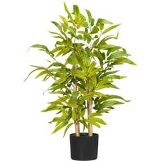 Polyester Interior Details Homcom Potted Bamboo Tree Artificial Plant