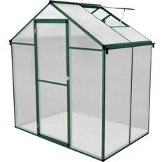 MonsterShop Greenhouse 6 4ft Polycarbonate Weather Frame Lockable Hinged Door With Padlock 2