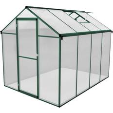 MonsterShop Greenhouse 6 8ft Polycarbonate Weather Frame Lockable Hinged Door With Padlock 2