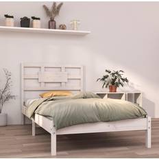 vidaXL white, 90 Solid Bed Frame Honey Bedstead Bed Base