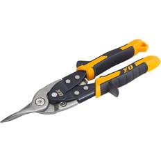 OX Yellow Pro Extra Heavy Duty Adjustable Aviation Snips Left, Straight Sheet Metal Cutter