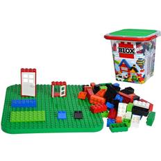 Simba 104114519 Blox 500 Building Blocks in Bucket, for Children from 4 Years, Various Bricks, 16 Windows, 4 Doors, with Base Plate, Fully Compatible