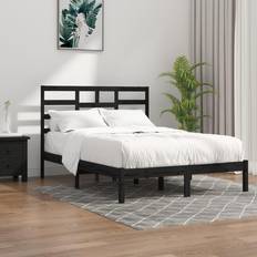 vidaXL black, 140 Solid Wood Bed Frame