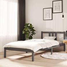 vidaXL grey, 90 Solid Wood Bed Frame