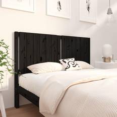 vidaXL black, 145.5 Solid Wood Pine Bed Headboard