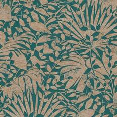 A.S. Creation Battle of Style Foliage Green Copper Wallpaper 38831-1