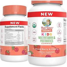 MaryRuth Organics Kids Multivitamin & Postbiotics Gummies, Mixed Berry & Cherry 60 gummies